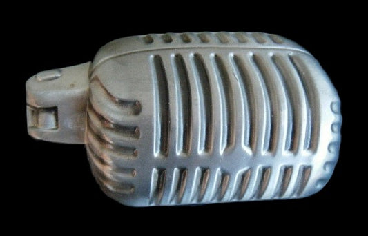 Retro Vintage Microphone Belt Buckle Rock Music Band Musician