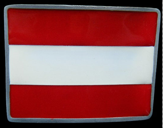 Hebilla de cinturón con bandera austriaca de la República de Austria