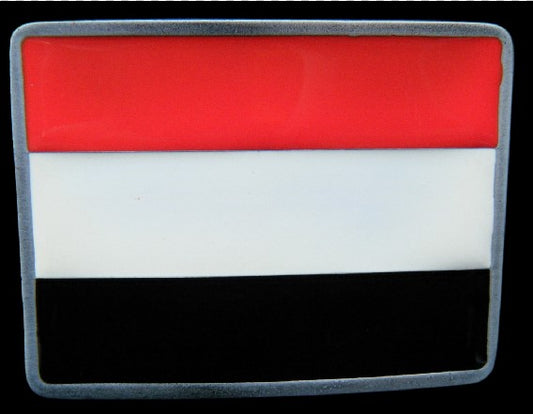 Hebilla de cinturón con bandera árabe de Omán, República de Yemen, Somalia