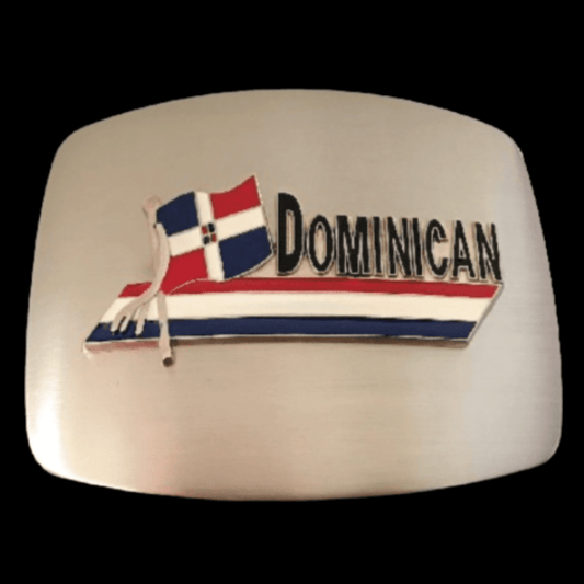 Hebilla de cinturón con bandera de República Dominicana