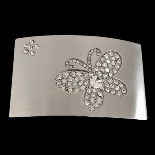 Rhinestone Art Butterfly Country Western Belt Buckle