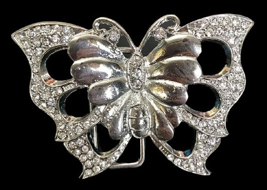 Rhinestone Art Butterfly Girls Fashion Belt Buckle