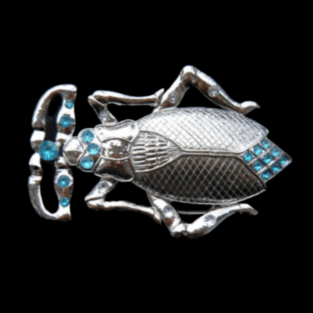 Bug Insect Blue Rhinestone Cool Belt Buckle