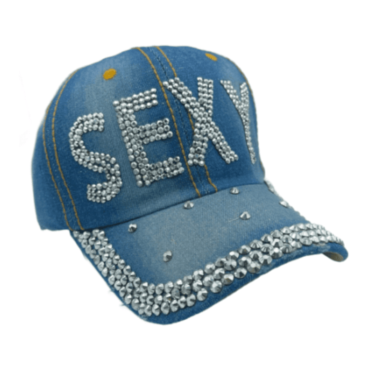 Rhinestone Sexy Bling Denim Women's Girl's Baseball Cap Hat