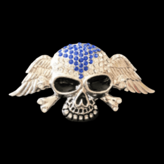 Rhinestone Skull Bones Bones Iced Punk Belt Buckle