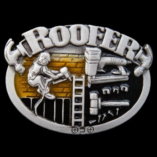 Roofer Construction Hammer Roofing Tools Belt Buckle