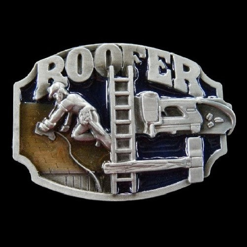 Roofer Construction Roofing Tool Equipment Belt Buckle