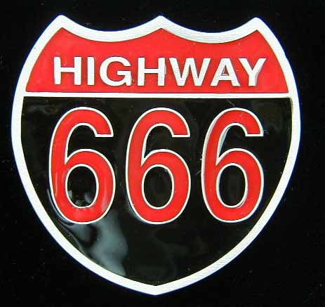 ROUTE 666 HIGHWAY HWY SIGN DEVIL SATAN BELT BUCKLES