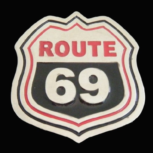 Route 69 RT Highway Fun Humor Mini Belt Buckle