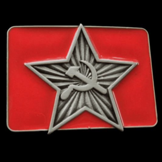 Russia USSR Russian Old Soviet Union Flag Belt Buckle