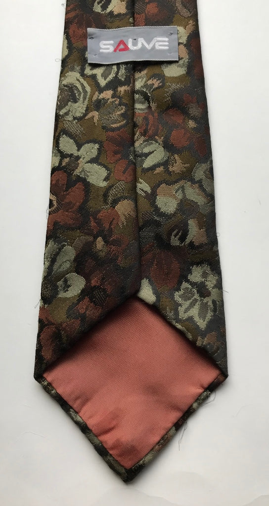 Corbata de cuello para hombre de poliéster elegante y elegante con diseño floral de Sauve