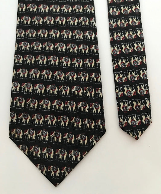 Simon Elephant Design Classy Sharp Fancy 100% Silk Men's Neck Tie Ties