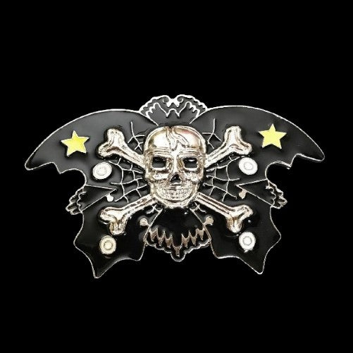 Skull Bat Spider Web Crossbones Star Belt Buckle