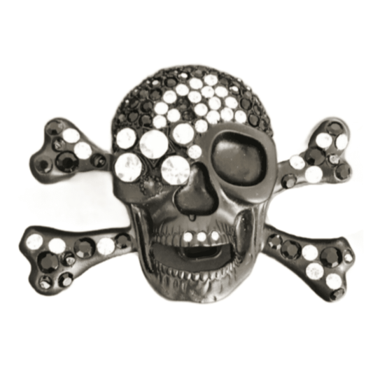 Belt Buckle Skull Crossbones Rhinestone Pirate Fashion