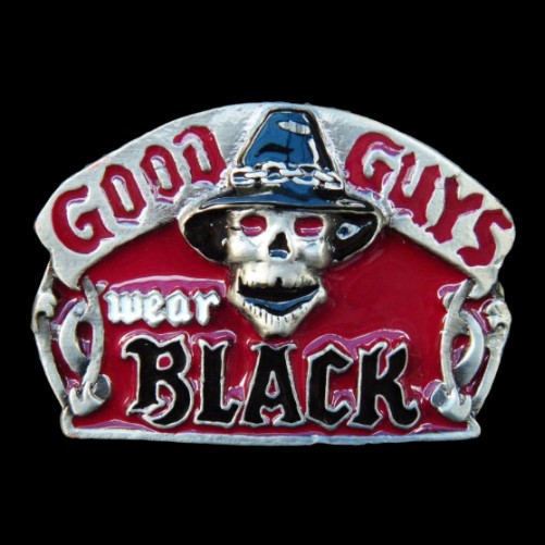 Good Guys Wear Black Scary Party Skull Belt Buckle