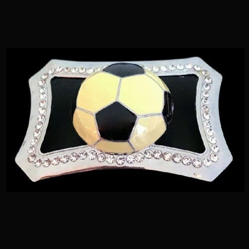 Soccer Ball Game Sport Rhinestone Buckle