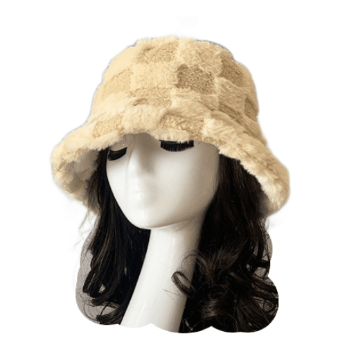 Sombrero de cubo de piel sintética suave peludo para mujer Sombreros acogedores de invierno