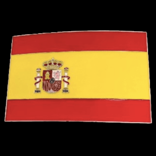 Hebilla de cinturón con bandera del campeón de fútbol de la Copa Mundial de España