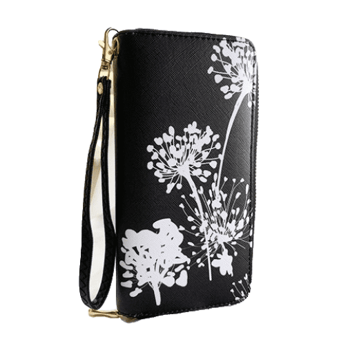 Cartera de mano con cremallera para mujer, diseño de flores de primavera