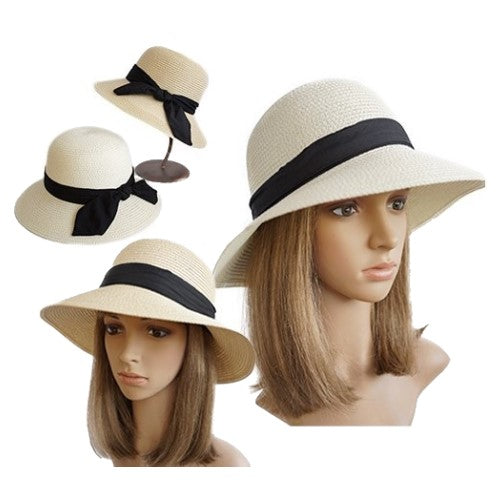 Summer Autumn Floppy Straw Hat Women Ladies Wide Brim Beach Hat Sun Foldable Cap