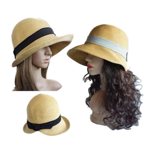 Summer Autumn Floppy Straw Hat Women's Ladies Wide Brim Beach Sun Foldable Cap