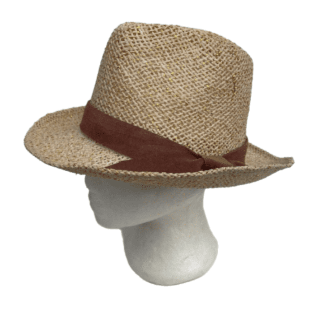 Sombrero Fedora de paja de verano Trilby Sun Cap Panamá ala corta sombreros unisex