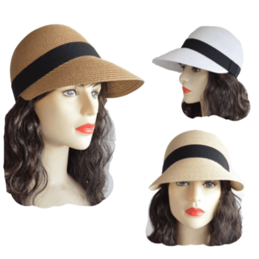 Sombrero de paja de verano para mujer, sombrero de playa de ala ancha, gorra plegable para el sol