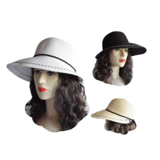 Sombrero de paja de verano para mujer, sombrero de playa de ala ancha, gorra plegable para el sol