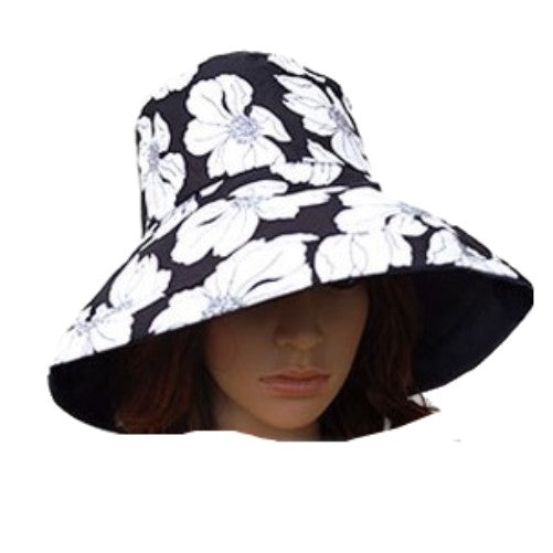 Sun Hat Wide Brim UV Protection Women Summer Floral Foldable Bucket Hats