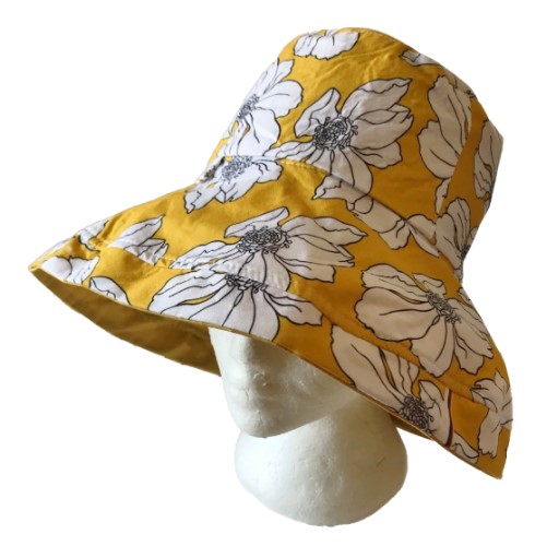 Sun Hat Wide Brim UV Protection Women Summer Floral Foldable Bucket Hats