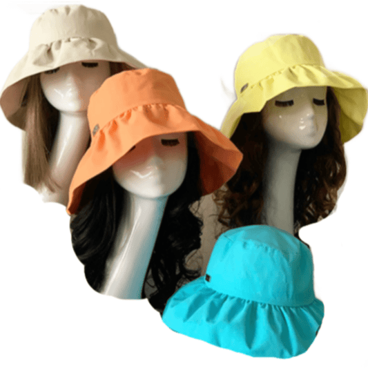 Sombrero para el sol ala ancha protección UV mujeres verano plegable sombreros de cubo