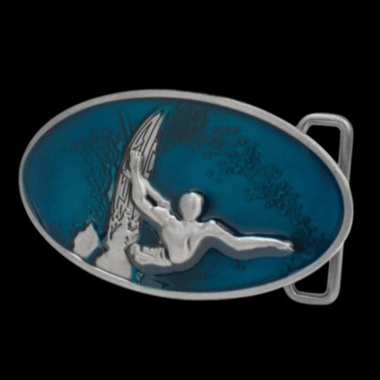 Surfer Wave Ocean Beach Surf Belt Buckle