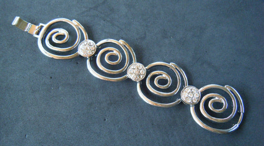 SWIRL RHINESTONE CLASSY DRESSY FASHION BRACELET