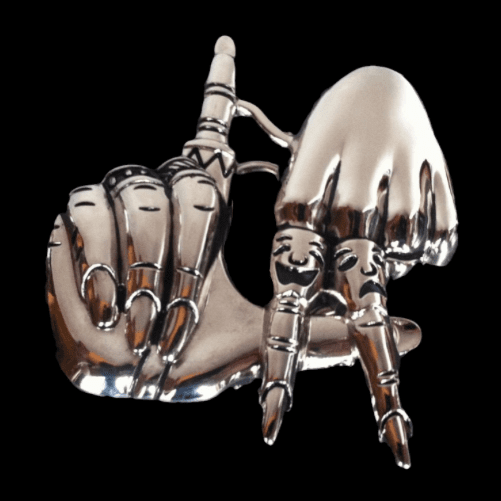 Peace Sign Actors Belt Buckle Hand Sign Language Happy Sad Face Mask