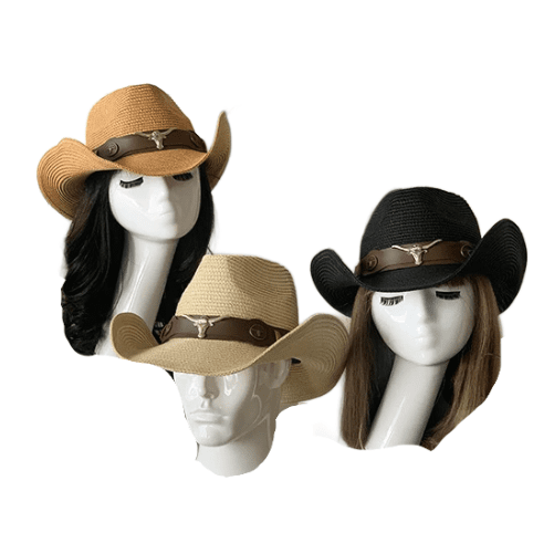 Top Headwear Outback Sombrero de Paja con Longhorn Western Cowboy Cowgirl Sombreros Unisex