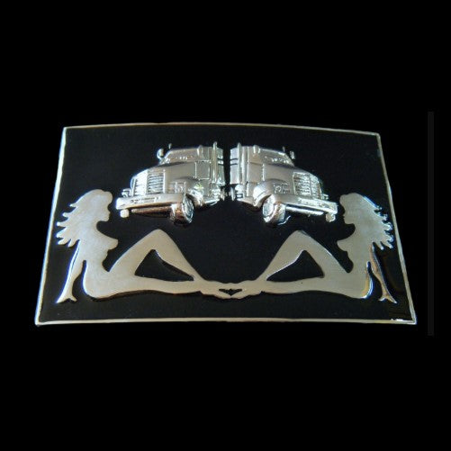 Trucker Truck Driver Sexy Mud Flap Girls Belt Buckle