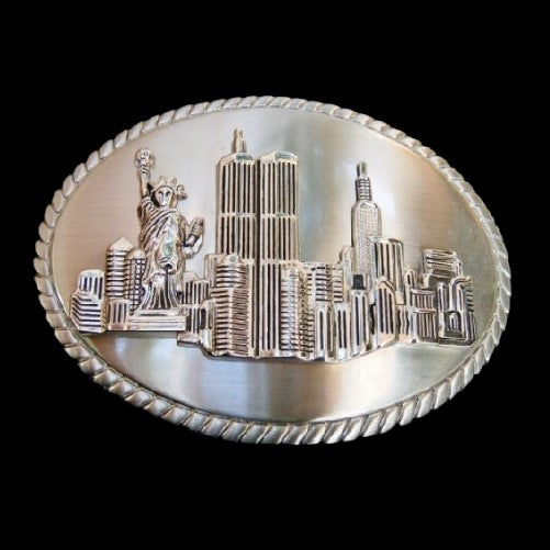 TWIN TOWERS NEW YORK CITY NY STATUE LIBERTY BELT BUCKLE