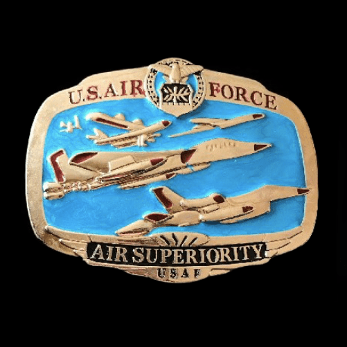 Air Force USA Superiority Pilot Military Fighter Jet Plane Belt Buckle