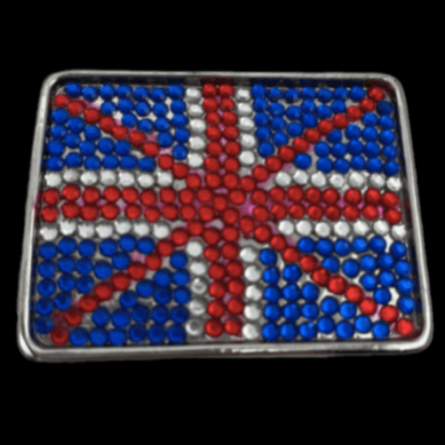 Hebilla de cinturón con bandera de diamantes de imitación del Reino Unido británico Union Jack