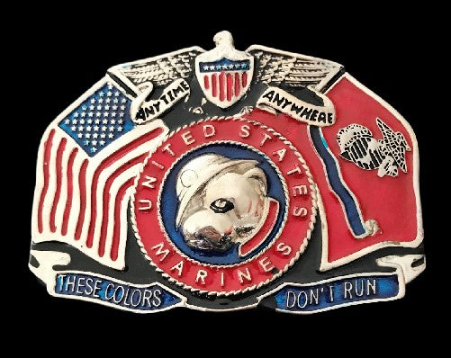 Hebilla de cinturón con bandera de perro de la Armada de los Marines de los Estados Unidos