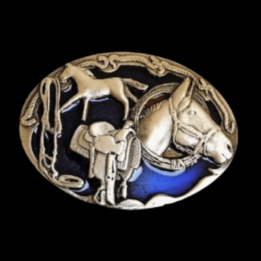 Horse Mare Pony Saddle Western Equestrian Belt Buckle