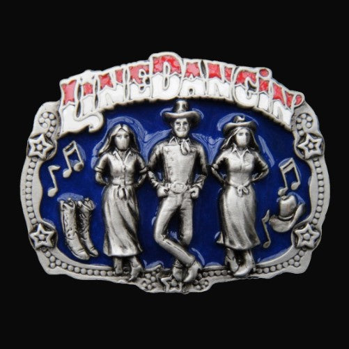 Western Cowboy Cowgirl Music Line Dancin Belt Buckle