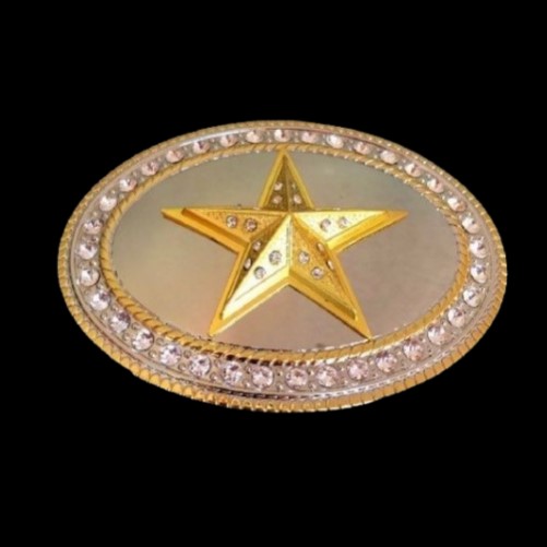 Cowboy Cowgirl Rhinestone Western Star Belt Buckle