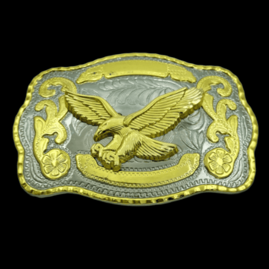 Belt Buckle Eagle Big Western Gold Plated