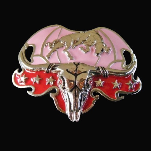 Western Texas Longhorns Cowgirl Rodeo Pink Belt Buckle Buckles