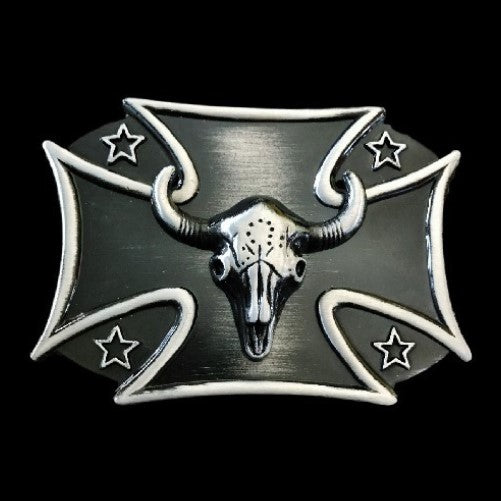 Cow Steers Rancher Religious Cross Western Belt Buckle