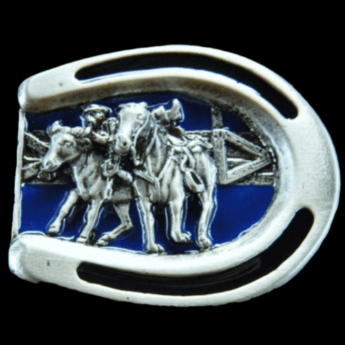 Horse Horseshoe Rodeo Cowboy Western Belt Buckle