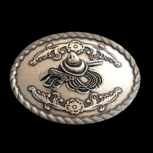 Western Rancher Cowboy Hat Gun Belt Buckle