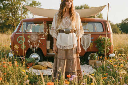 Boucles De Ceinture Hippie Fleur Boho Design Native Art