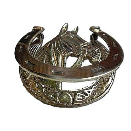 WESTERN SOLID BRASS DOOR KNOCKER HORSE RANCH HORSESHOE